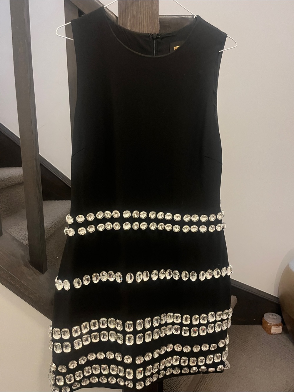Fashion Nova Black Sleeveless Mini Dress with Crystal Bands